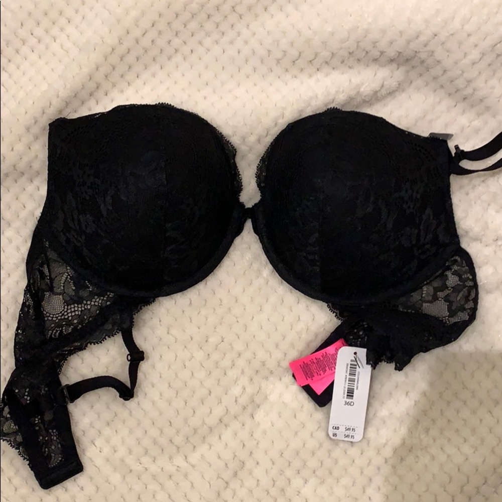 Black lace push up bra